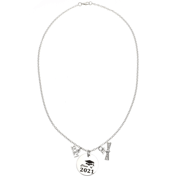 1 st Fashionabla halsband för examen Halsband Present Runt halsband (silver)Silver3x3cm Silver 3x3cm