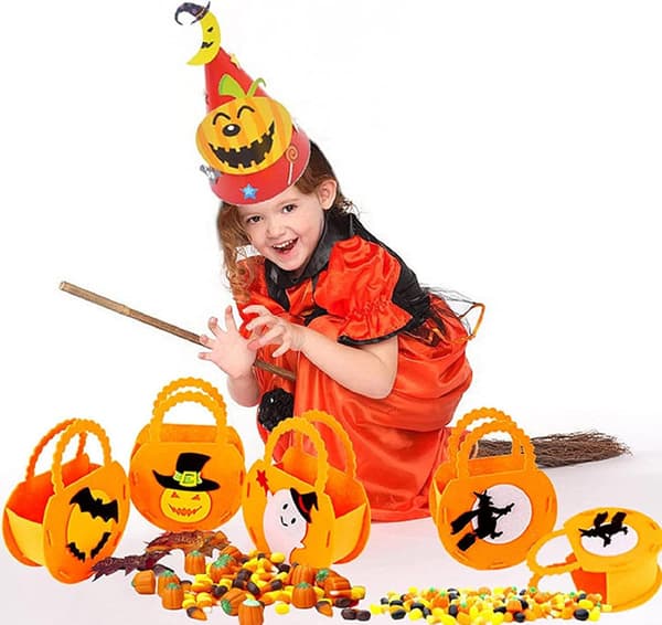 8-pack South Tote Bag Jack-O-Lantern DIY Lantern Decoration Handheld Lantern Non-Woven Lightweight Candy Bag
