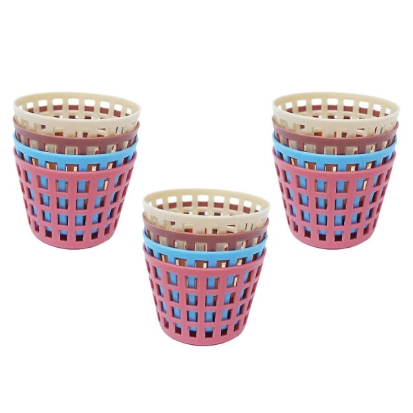12 kpl Säilytyskoreja Mini Pyykkikori Mini Näyttämörekvisiitta Miniatyyri Talo Tarvikkeet Sekalaiset Värit Assorted Color 3.5X3.2X3.1CM