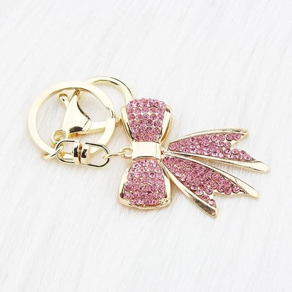 1 stk. rosa rhinestone nøglering, søde gaver til kvinder og piger
