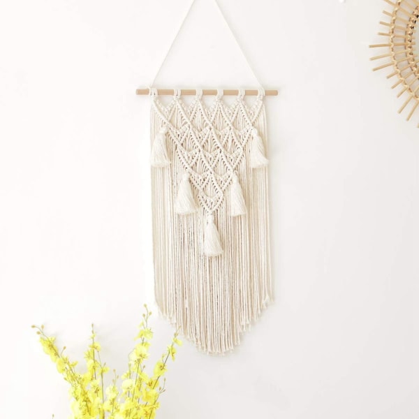 Macrame Väggbonad Stor Gobeläng Boho Dekoration Handgjord Väggdekoration Trädgårdsdekoration Kompatibel Med