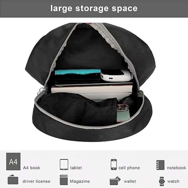 Packable Hiking Backpack, Ultralight Foldable Waterproof Travel Backpack with Adjustable Breathable Straps for Hiking Camping Cycling, 35L Black