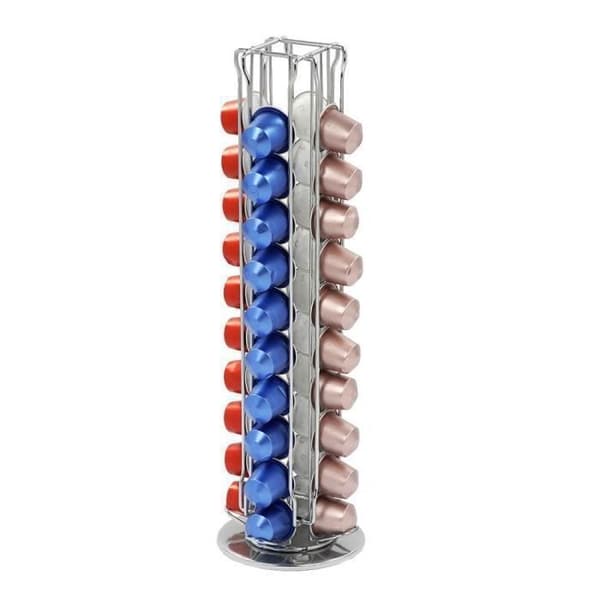 Nespresso Kapselholder - Roterende - Rustfritt Stål - Blå - 40 Kapsler