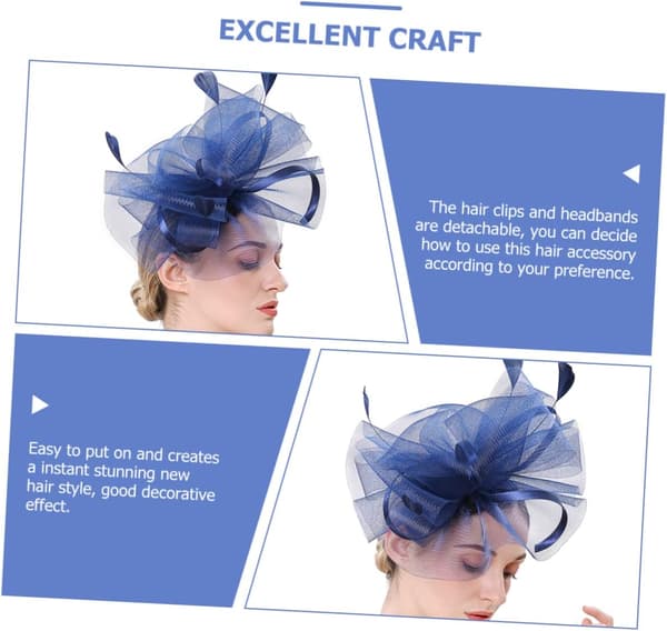 Hårbånd med netfascinator til bryllupper og fester Elegant teselskabshovedbeklædning