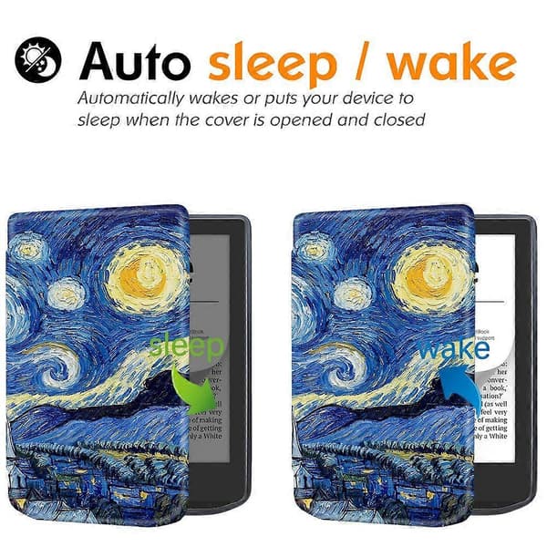 Leather Case for PocketBook Verse Pro E-reader with Automatic Sleep/Wake Function