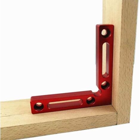 90° Right Angle Clamp 4.7\" x 4.7\" Aluminum Alloy - Anti-Corrosion Red Anodized Finish - For Assembling Frames and Boxes