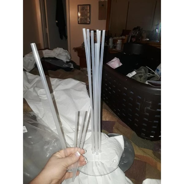 4 sæt gennemsigtige plastik ballonpinde ballonpind med base ballonholder stand kan bruges i lang tid