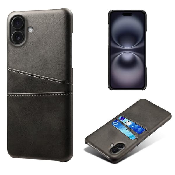 SKALO iPhone 17 PU-nahkainen korttipidike - Musta