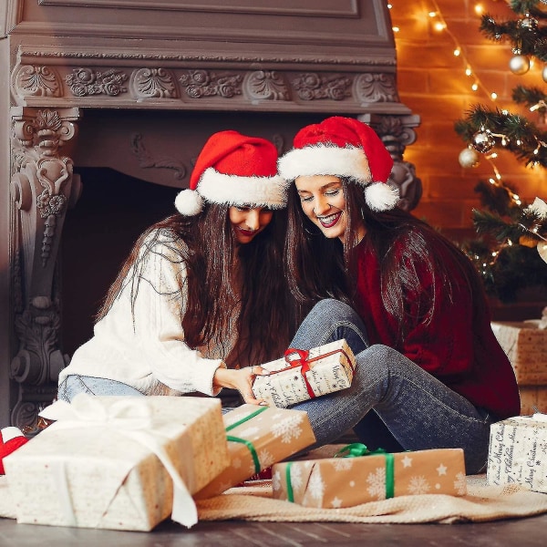 Julehatte Santahat Juleferiehat Unisex Fløjl Komfort Julehatte