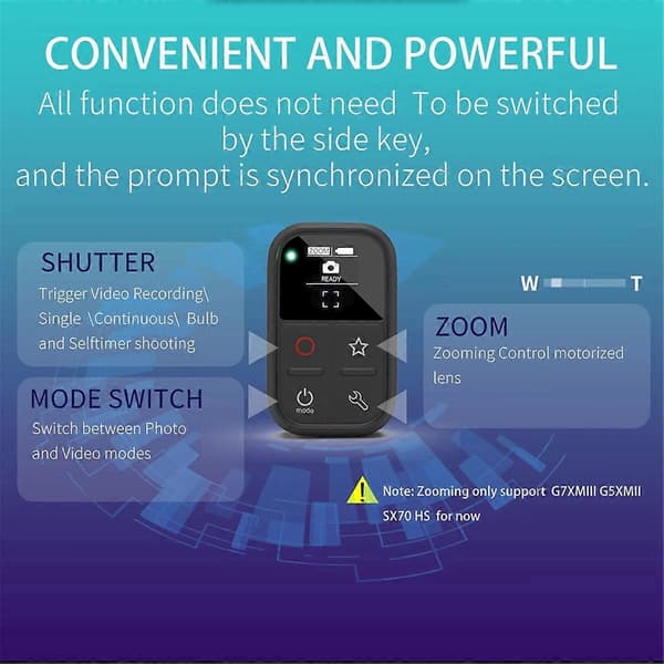 Wireless Remote Control with Screen for BR-E1 R5 R6 R7 R8 R50 R100 G7X3 G5 M50 M50M2 Camera