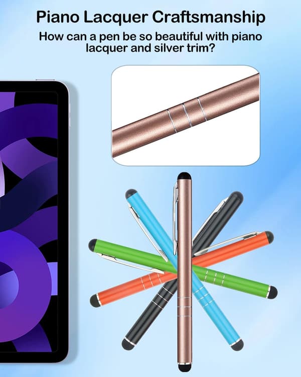 Stylus Pens for Touch Screens, 5-Pack Universal Capacitive Tablet Pen for iPhone, iPad Pro, Air, mini, Air, Samsung Galaxy