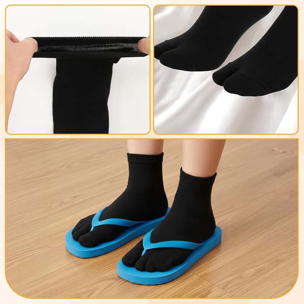 4 par Japan Tabi-sokker for unisex menn kvinner