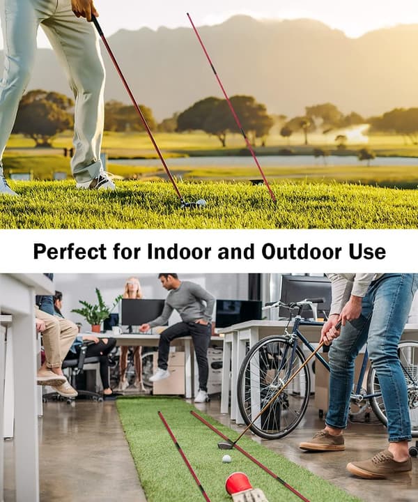 Golf Alignment Sticks - Foldable Golf Training Sticks for Aiming, Putting, Full Swing Trainer, Posture Correction with Transparent Tube Case