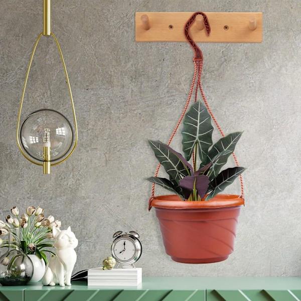 6 st röda hängande planteringskrukor för blommor - 18 cm inomhus utomhus balkong uteplats hängande korg (växter ingår ej)