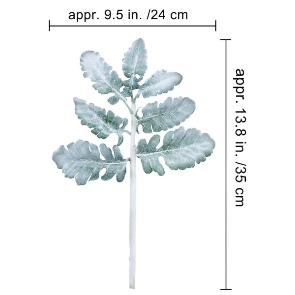 8-pakkauksen keinotekoinen samettipintainen Miller-lehtivarsi, vihreä lehtivasi-kimppu