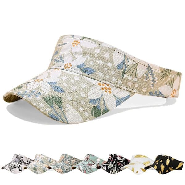 Solbeskyttelse for kvinner - Justerbar sommerbeskyttelse, golfvisir (Beige)