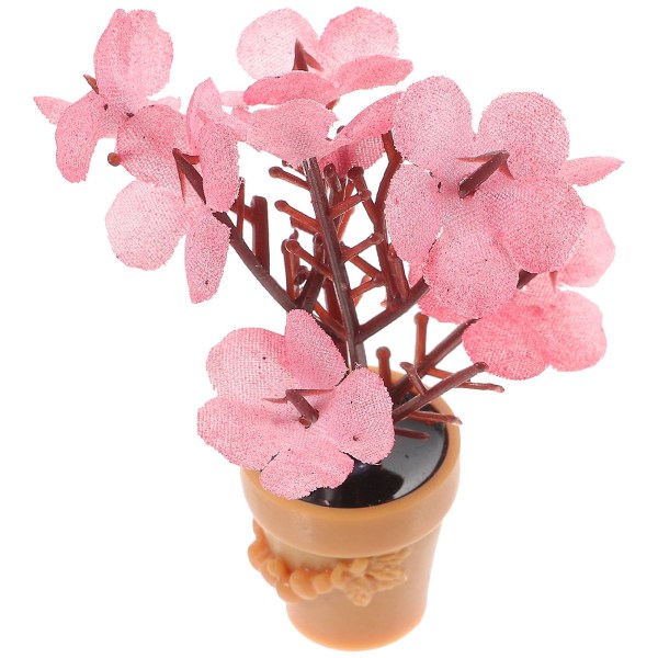 Harpiks Miniature Blomster Dekoration Slidstærk Mini Hus Dekoration Dekorativ Dukke Blomster Vase Rosy7X5CM Rosy 7X5CM