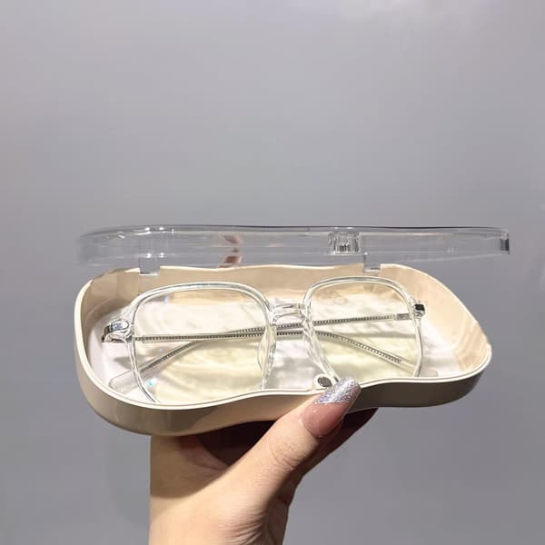 Hard Shell Glasses Case, Transparent wxspss Case, Cute Case for Sunglasses and Reading Glasses
