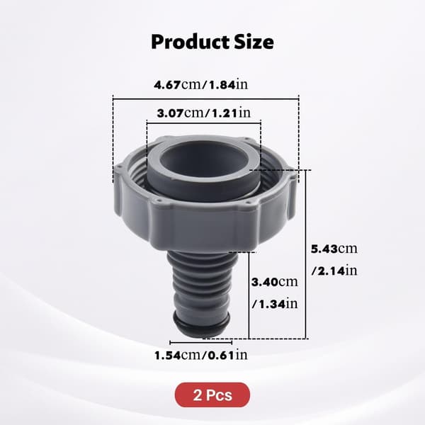 P6H1419 Pool Drain Valve Hose Adapter, Drain Adapter for Draining Water, Compatible with Pool Hose