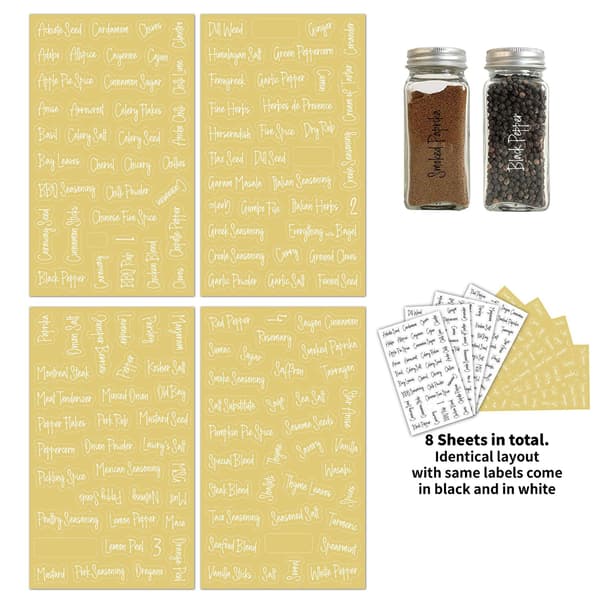 Spice Jar Labels, Clear Waterproof