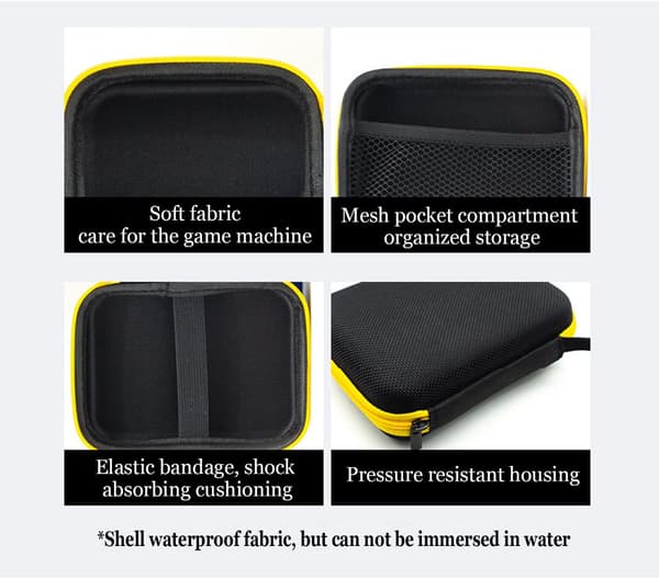 Handheld Game Console Hard Case, EVA Protective Case Compatible with RG353V/R36S Handheld Game Console Storage Bag (Black)
