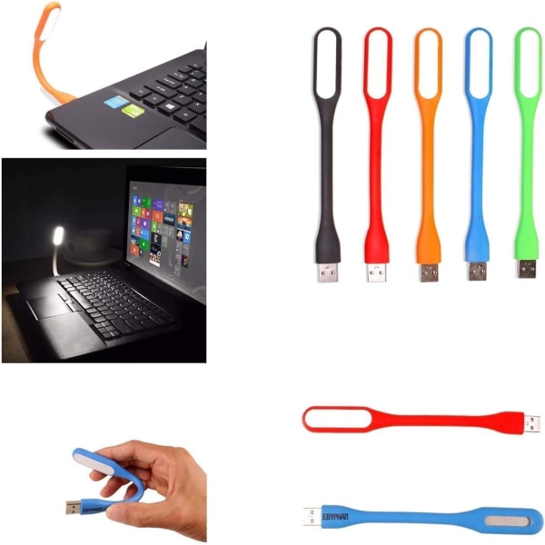 Mini USB-lys til tastatur, fleksibelt USB-laptoplys (Svanehalsstruktur, LED-lys, 10-pak)