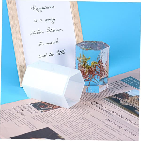 4 stk silikonlysform sekskantet sylinder DIY lys silikonform