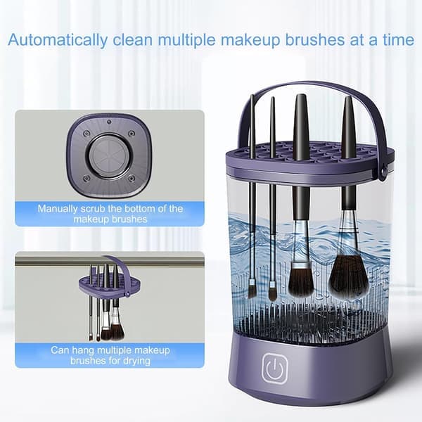 Automatic Makeup Brush and Sponge Cleaning Machine - Fast, Efficient Daily Cleaning Tool, Portable Beauty Accessory for Home [Ho]