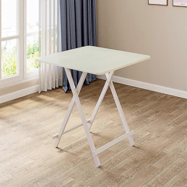 White 70x70cm Foldable Wooden Dining Table