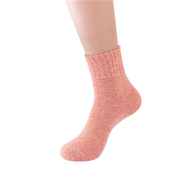 Ullstrumpor Vinter Varma Strumpor, Ullstrumpor Stickade och Stickade Bomullsstrumpor - Rosa