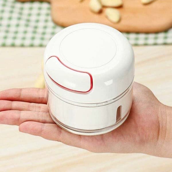 The Mini Handheld Garlic Chopper and Grater. Highly efficient garlic grinder. Economical - 170ml, White