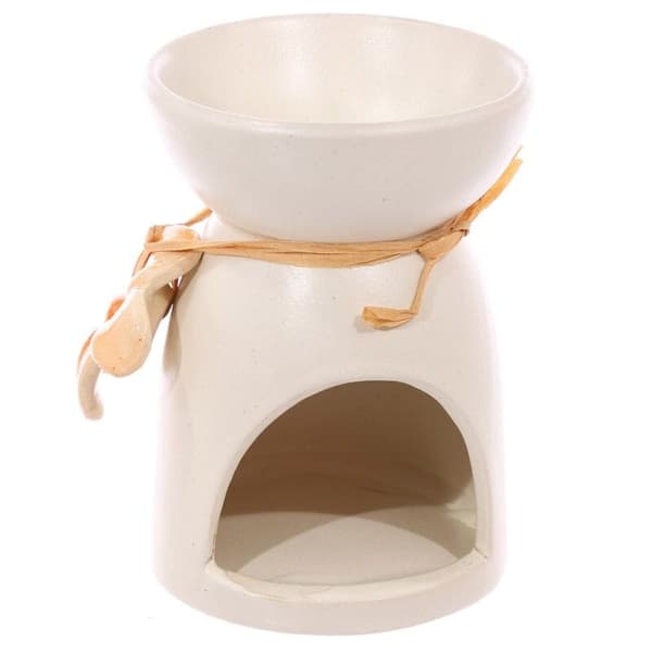 Spotted Cream White Ceramic Aroma Lamp Orange 350