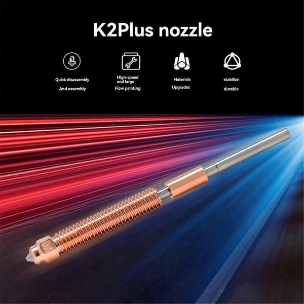 Til K2 Plus Dyse Quick Change Dyse Kit Hærdet Stål Design til K2 Plus 3D-printer 2 stk 0,8 mm
