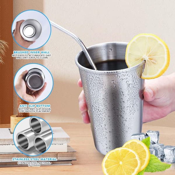 5-pack 47 cl Stainless Steel Mugs Unbreakable Mugs Unbreakable Metal Drinking Glasses for Bars, Home, Restaurants