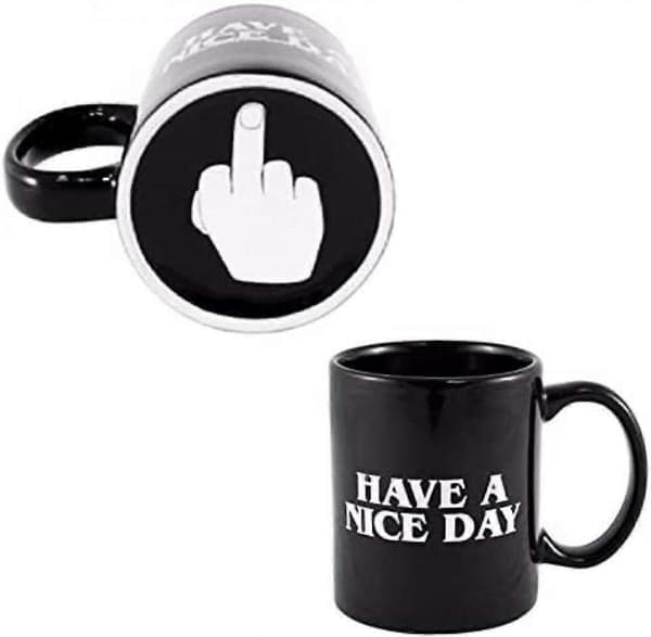 Have a Nice Day Coffee Mug Middle Finger Funny Cup for Coffee Milk Juice