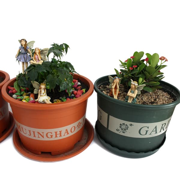 6 stk. miniature fefigurer til haven - FF-