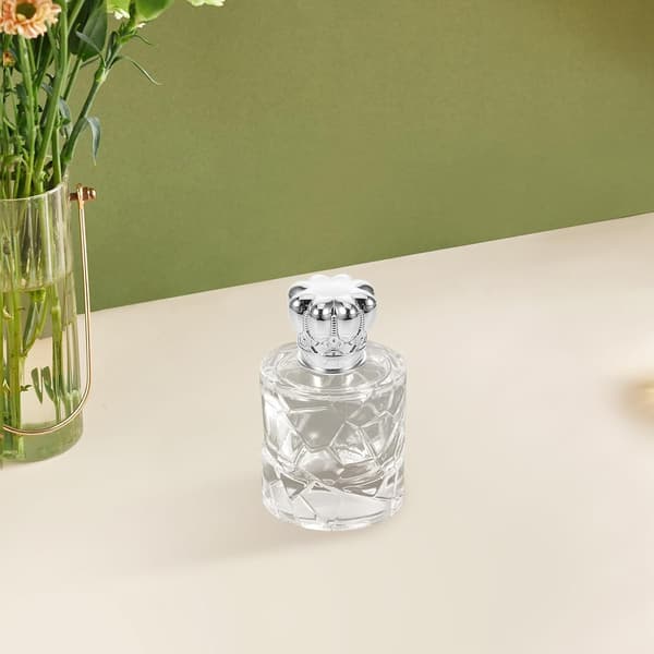 3 st 50 ml parfymflaskor i glas med silverlock, påfyllningsbara sprayatomizers, bärbar reseparfym för hem- och utomhusbruk