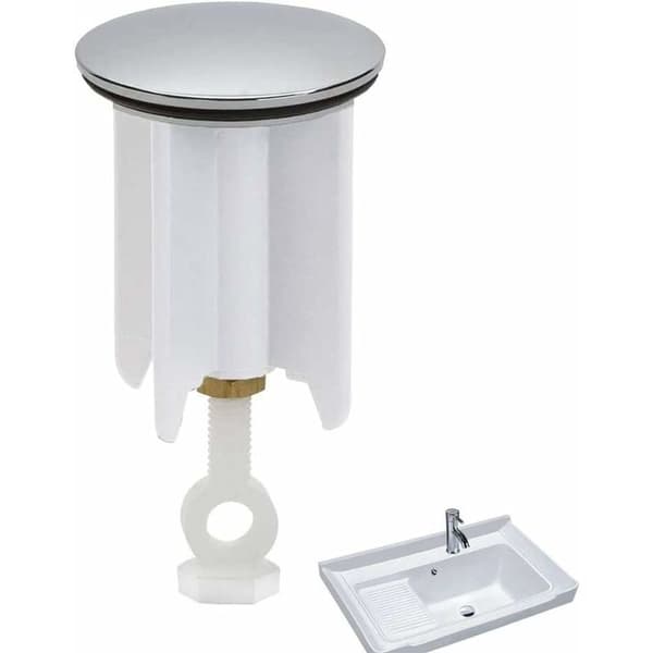 Høykvalitets avløpsplugg, bunnplugg for vask, universal vaskeplugg, justerbar servantplugg ⌀40mm