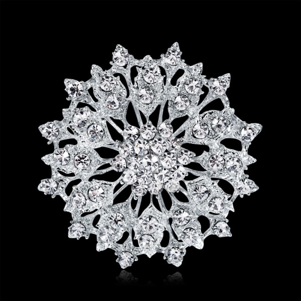 Naisten itävaltalainen kristallikukka rintakoru hopeanvärinen itävaltalainen kristalli häät Flora Garland rintaneula