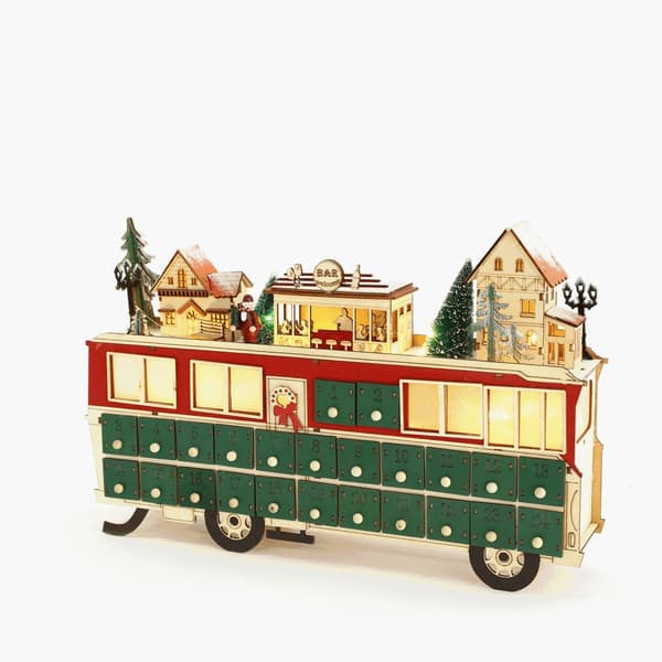 24-dages julekalender med togscene i træ