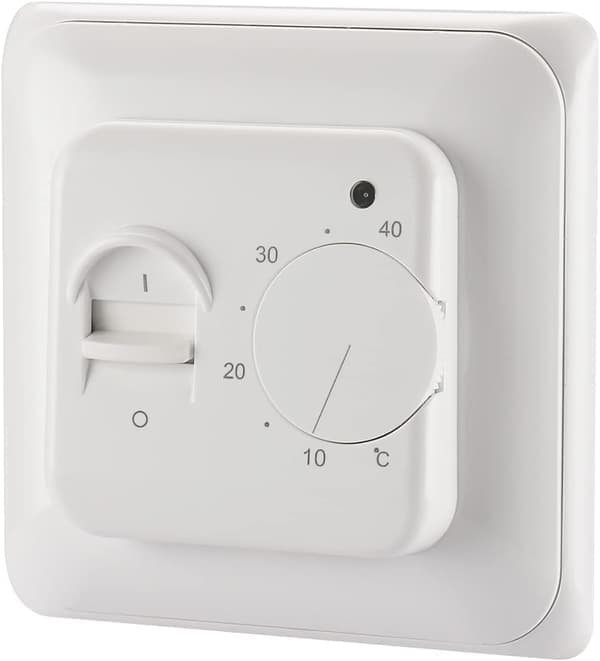 Baomain Hem Ikke-Programmerbare Termostater, Gulvvarme Temperatur Manuel Kontroller 110-120V AC 16A 4 Ledninger (Grader Celsius °C)