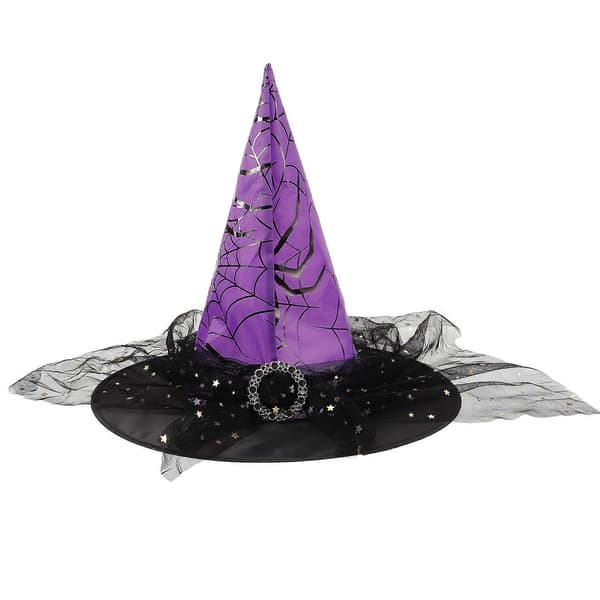Halloween Heksehat Cosplay Heksehat til Dekoration Lilla Cosplay Tilbehør