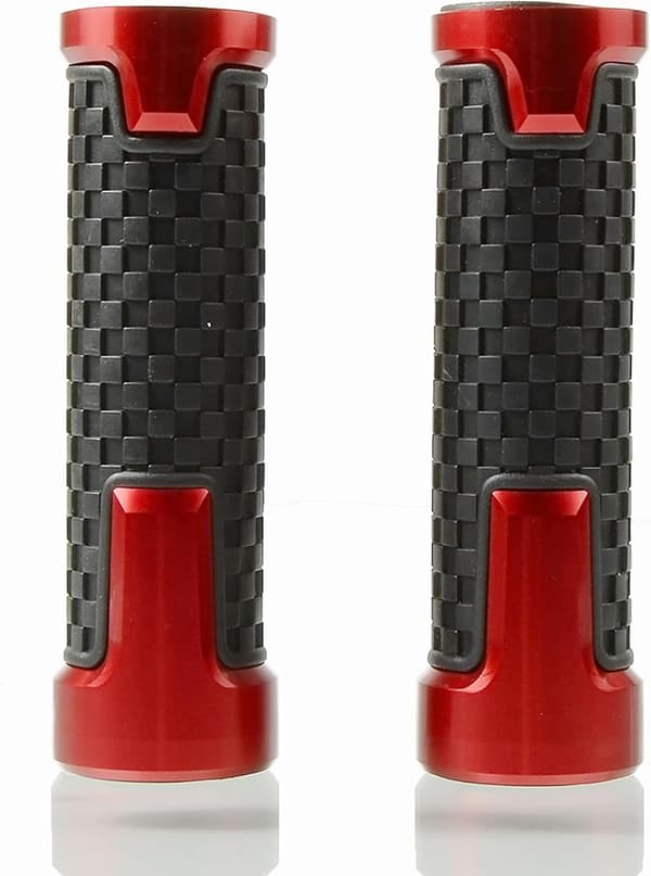 Motorcykel Styrgreb CNC Modificeret Gummibeskyttelse 22mm Universal Rød