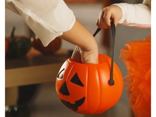 Halloween-spand græskar - Stor slikskål til børn 86