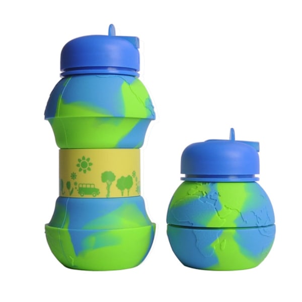 Silikonvannflasker Foldbar vannflaske BLÅ KAMOUFLAGE Blå Blue Camouflage-Camouflage