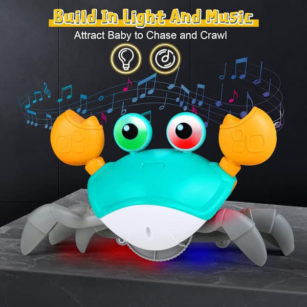 Automatic Obstacle Avoidance Crawling Crab Toys with Music and Lights