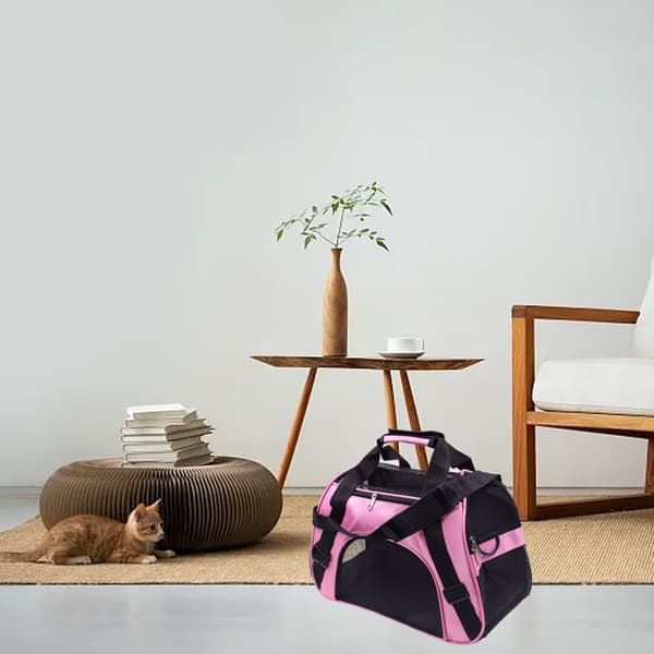 Hunde- og kattebur, bilbur til kæledyr, 52 x 27 x 32 centimeter (Pink)