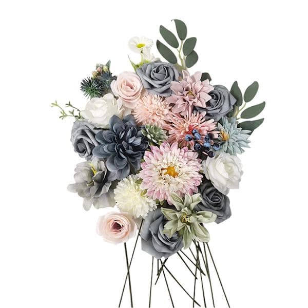 Brudbukett med blommor till bröllop blå blue