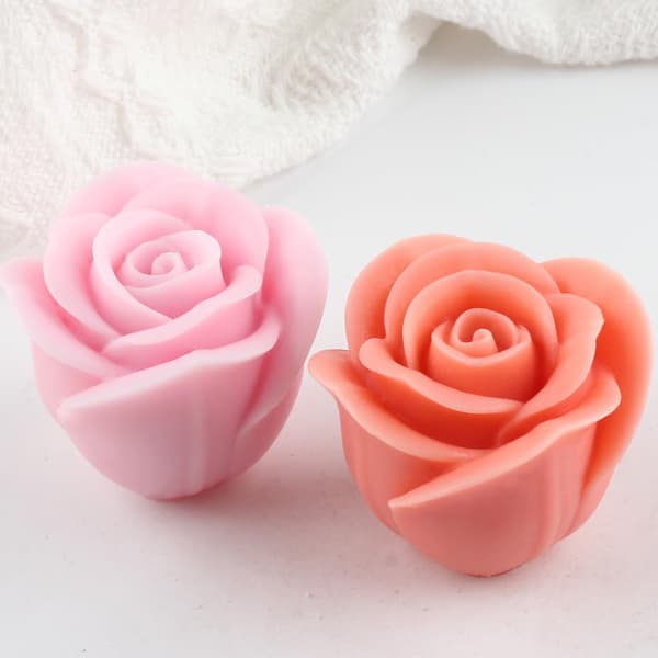 wxsp Rosblomst Lysforme Rose Lys Silikoneform til Lys Boligindretning Form Lysfremstilling Aromaterapi Gips Lys Ler Håndværk Stil A