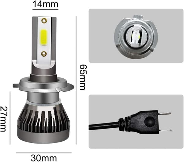 H7 Bilfrontlykter Mini LED-lamper Bilfrontlyktsett 6000K LED-lampe 2 stk